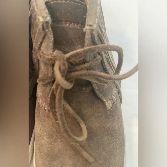 Frye Grayish Taupe Suede Fringe High-Top Boots - Picture 8 of 15